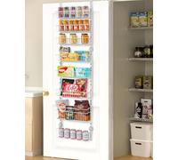 VEVOR Estante de Almacenamiento para Colgar Puerta 8 Niveles Organizador de despensa para puerta 42 x 18 x 164 cm Estante de Especias Colgante de Acero para Hogar, Cocina, Lavadero, Baño, Blanco