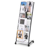 VEVOR Soporte de Exhibición de Folletos de 6 Niveles Soporte de Folletos Independiente con 4 Ruedas Revistero para Tarjetas de Felicitación, Revistas, Periódicos, para Tiendas, Oficinas, Exposiciones
