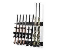 VEVOR Estante de Montaje en Pared para Armas de Fuego, Capacidad de 8 Escopetas, Soporte de Almacenamiento para Rifles, Ganchos Ajustables, Acero al Carbono, para Exhibición Garaje Taller Tienda Hogar