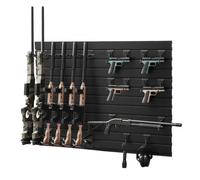 VEVOR Estante de Pared para Armas de Fuego, Capacidad de 6 Escopetas y 6 Pistolas, Soporte de Montaje en Pared, con Ganchos Adicionales, Acero al Carbono, Organizador de Accesorios para Taller Garaja