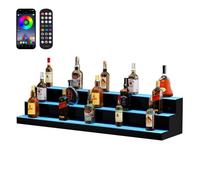 VEVOR Estante de Exhibición Comercial de Botellas de Licor Iluminado con LED, 3 Niveles, Estantes Acrílicos con Control Remoto RF y Aplicación e Iluminación Multicolor, 1210 x 300 x 250 ± 5 mm