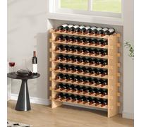 VEVOR Estante Modular Apilable de Vino 72 Botellas de Madera de Bambú 8 Niveles