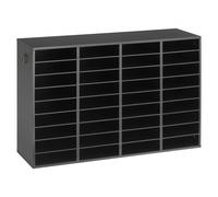 VEVOR Estante Organizador para Folios de Escritorio 36 Compartimentos Negro, Almacenamiento de Documentos para Oficina Escuela Estudio, Estantes Ajustables, 950 x 290 x 600 mm, Papeles A4, de Madera