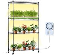 VEVOR Estante para Cultivo de Plantas 4 Niveles con Luces de Cultivo 180W 90cm