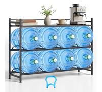 VEVOR Estante para Garrafas de Agua, Soporte para Botellas Grandes de Agua, Estantería de 3 Niveles y 8 Compartimentos, para Jarras de 11/19 L, Organizador de Almacenamiento para Oficina Cocina Salón