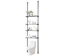 VEVOR Estante para Inodoro Ajustable de 4 Niveles Almacenamiento sobre Inodoro de Acero con Bajo Contenido de Carbono Muebles de Baño Fácil Montaje Adecuado para la Mayoría de los Inodoros, Lavadero