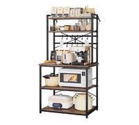 VEVOR Estante para Panaderos de Cocina de 5 Niveles, Estantería de Almacenamiento de Servicios 80 x 40 x 161,8 cm con 12 Ganchos en Forma de S, Estante con Soporte para Horno Microondas, Platos