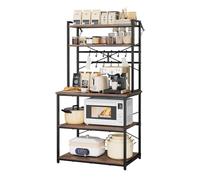 VEVOR Estante para Panaderos de Cocina de 5 Niveles, Estantería de Almacenamiento de Servicios 80 x 40 x 161,8 cm con 12 Ganchos en Forma de S, Estante con Soporte para Horno Microondas, Platos