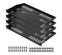 VEVOR Estante para Rack de Servidor de 1U, 4 Unidades, Capacidad de Carga Máxima de 22,68 kg, Ventilación en Voladizo, 25,4 cm de Profundidad, para Equipos de Red Informática con Gabinete de 48,26 cm