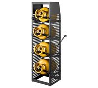 VEVOR Estante para Tanque de Refrigerante, 376 x 330 x 1321 mm, Soporte de 4 Niveles, Estante de Almacenamiente de Acero al Carbono, con Correas de Fijación, para Freón Gases Oxígeno Nitrógeno, Negro
