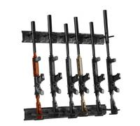 VEVOR Estante Vertical para Armas con 6 Ranuras Estante para Armas de Metal Carga de 81,6 kg Soporte de Pared para Armas de Fuego Almacenamiento en Cabina, Escopetas, Oficina en Casa, Tienda de Caza