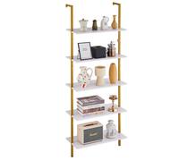 VEVOR Estantería 5 Niveles Forma Tubo Cuadrado Dorado Blanco 640 x 300 x 1825 mm
