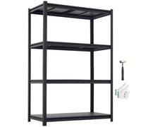 VEVOR Estantería Almacenaje Metálica de 4 Niveles 1030 x 522 x 1529 mm, Estantería Multiusos Altura Ajustable, Capacidad 1088 kg en Total con Estructura de Acero para Trastero Garaje Almacén Cocina
