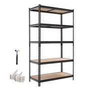 VEVOR Estantería Almacenaje Metálica de 5 Niveles 1025 x 517 x 1813 mm, Estantería Multiusos Altura Ajustable, Capacidad 1134 kg en Total con Estructura de Acero para Trastero Dormitorio Garaje Sótano