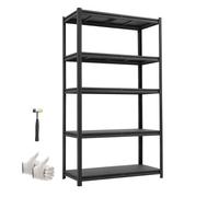 VEVOR Estantería Almacenaje Metálica de 5 Niveles 1030 x 465 x 1813 mm, Estantería Multiusos Altura Ajustable, Capacidad 1360,8 kg en Total con Estructura de Acero para Garaje Cocina Baño Trastero