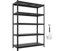 VEVOR Estantería Almacenaje Metálica de 5 Niveles 1230 x 522 x 1813 mm, Estantería Multiusos con Altura Ajustable, Capacidad 1360 kg en Total con Estructura de Acero para Trastero Hogar Sótano Cocina