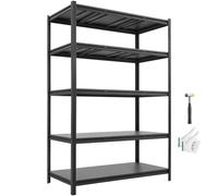 VEVOR Estantería Almacenaje Metálica de 5 Niveles 1230 x 623 x 1813 mm | Estantería Multiusos Altura Ajustable, Capacidad 1360,8 kg en Total con Estructura de Acero para Garaje Trastero Cocina Baño