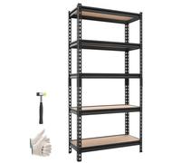 VEVOR Estantería Almacenaje Metálica de 5 Niveles 759 x 309 x 1520 mm, Estantería Multiusos Altura Ajustable, Capacidad de 907 kg en Total con Estructura de Acero para Cocina Sótano Trastero Garaje