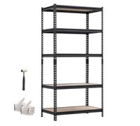 VEVOR Estantería Almacenaje Metálica de 5 Niveles 923 x 459 x 1813 mm, Estantería Multiusos Altura Ajustable, Capacidad 907,2 kg en Total con Estructura de Acero para Sótano Dormitorio Trastero Garaje