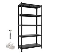 VEVOR Estantería Almacenaje Metálica de 5 Niveles 925 x 417 x 1813 mm, Estantería Multiusos con Altura Ajustable, Capacidad 1360 kg en Total con Estructura de Acero para Trastero Cocina Garaje Almacén