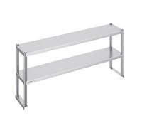 VEVOR Estantería de Acero Inoxidable de 2 Niveles 12"x60" para Mesa de Preparación