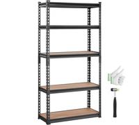 VEVOR Estantería de Almacenamiento Ajustable de 5 Niveles Estantería Metálica de Alta Resistencia para Garaje 907,2 kg 75x30x152 cm Estantería de Almacenamiento para Cocina Taller Sótano Baño Lavadero