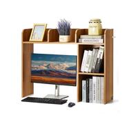 VEVOR Estantería de Escritorio de Madera 94,5x24,1x73,4 cm Organizador de Almacenamiento de Escritorio 2 Niveles con Almohadillas Antideslizantes para los Pies para Oficina, Hogar, Dormitorio