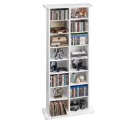 VEVOR Estantería de Pared, 559 x 222 x 1295 mm, Mueble de Almacenamiento, Estantes de 8 Niveles, 16 Compartimentos, con Dispositivo Antivuelco, Organizador para CDs DVDs Libros, para Salón Oficina