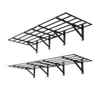 VEVOR Estantería de Pared de Acero 635 x 1832 mm, Carga 362 kg por Nivel, 725 kg en Total, Distancia Ajustable, Juego de 4 Estanterías Flotantes de 2 Niveles para Garaje Taller Cocina Lavandería
