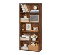 VEVOR Estantería Estrecha de 5 Niveles de 59,8 x 23,7 x 134,5 cm, Estantería Abierta de Madera con Estantes de Altura Ajustable, Estantería de Piso de Exhibición Alta para Biblioteca, Oficina, Marrón
