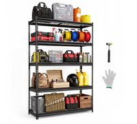 VEVOR Estantería Metálica 5 Niveles 121,9 x 45 x 181,3 cm 1134 kg SPCC | para Garajes, Cocinas y Sótanos, Estante de Almacenamiento Ajustable, Malla Ventilada, Montaje sin Tornillos y Diseño Estable