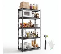 VEVOR Estantería Metálica 5 Niveles 92,3 x 41,5 x 181,3 cm 907 kg SPCC | para Garajes, Cocinas y Sótanos, Estante de Almacenamiento Ajustable, Malla Ventilada, Montaje sin Tornillos y Diseño Estable