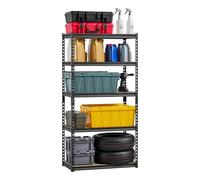 VEVOR Estantes de Almacenamiento de 5 Niveles de 406 x 813 x 1596 mm Capacidad de Carga Total de 907 kg, Estantes de Metal y MDF Ajustables para Garaje, Cocina, Almacén, Sótano, Trastero, Negro