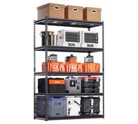 VEVOR Estantes de Almacenamiento de 508 x 1219,2 x 1828,8 mm, Carga de 1361 kg, Estanterías de Garaje Resistentes de 5 Niveles, Estantes de Metal Ajustables para Cocina, Almacén, Sótano, Negro
