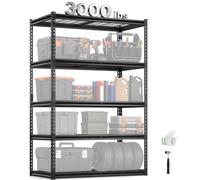 VEVOR Estantes de Almacenamiento de 609,6 x 1219,2 x 1828,8 mm Carga de 1361 kg, Estanterías de Garaje Resistentes de 5 Niveles, Estantes de Metal Ajustables para Cocina, Almacén, Sótano, Negro