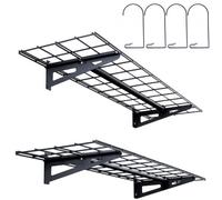 VEVOR Estantes Flotantes de Pared para Garaje, 122 x 30,5 cm, Juego de 2 Piezas, Gran Superficie Útil, Carga de 227 kg por Estante Colgante de Metal para Herramientas, para Tiendas, Garajes, Almacenes