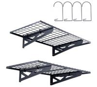 VEVOR Estantes Flotantes de Pared para Garaje, 122 x 61 cm, Juego de 2 Piezas, Gran Superficie Útil, Carga de 114 kg por Estante Colgante de Metal para Herramientas, para Tiendas, Garajes, Almacenes