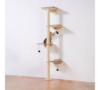 VEVOR Árbol para Gatos de 4 Niveles Carga de 18,14 kg Juego de Muebles de Pared para Gatos con 4 Tablas para Saltar Estante Flotante en la Pared, Percha de Madera de Pino de 12 mm para Dormir, Jugar