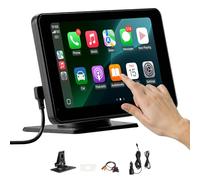 VEVOR Estéreo Inalámbrico para Coche, Radio Portátil HD de 177,8 mm con Pantalla Táctil Compatible con Apple CarPlay y Android Auto, Cámara de Respaldo, Control de Voz, Bluetooth, Navegación GPS