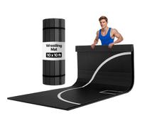 VEVOR Esterilla de Artes Marciales para Entrenamiento en Casa, Espuma XPE + PVC, Impermeable, Enrollable, para Gimnasia, Tatami, Jiu-Jitsu, MMA, Judo, Boxeo, Yoga, Color Negro, 3 x 3 x 0,03 m