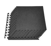 VEVOR Esterilla Puzzle 12 Piezas de 610 x 610 x 10 mm, Suelo Gimnasio de Goma EVA, Colchoneta de Ejercicios Alta Densidad con Puntos Grises Antiruido Antigolpe Antideslizante para Equipo Pesado, Casa