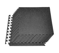 VEVOR Esterilla Puzzle 12 Piezas de 610 x 610 x 10 mm, Suelo Gimnasio de Goma EVA, Colchoneta de Ejercicios Alta Densidad con Puntos Grises Antiruido Antigolpe Antideslizante para Equipo Pesado, Casa