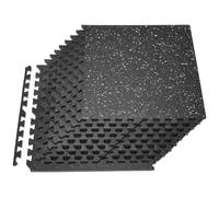 VEVOR Esterilla Puzzle 12 Piezas de 610 x 610 x 14 mm, Suelo Gimnasio de Goma EVA, Colchoneta de Ejercicios Alta Densidad con Puntos Blancos Antideslizante Antiruido Antigolpe para Casa, Equipo Pesado