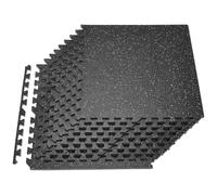 VEVOR Esterilla Puzzle 12 Piezas de 610 x 610 x 14 mm, Suelo Gimnasio de Goma EVA, Colchoneta de Ejercicios Alta Densidad con Puntos Blancos Antideslizante Antiruido Antigolpe para Casa, Equipo Pesado