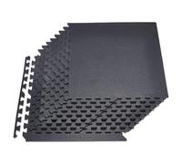 VEVOR Esterilla Puzzle 12 Piezas de 610 x 610 x 14 mm, Suelo Gimnasio de Goma EVA, Colchoneta de Ejercicios Alta Densidad Color Negro Antideslizante Antiruido Antigolpe para Casa Oficina Equipo Pesado