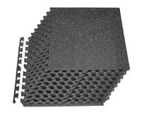 VEVOR Esterilla Puzzle 12 Piezas de 610 x 610 x 20 mm, Suelo Gimnasio de Goma EVA, Colchoneta de Ejercicios Alta Densidad con Puntos Grises Antideslizante Antiruido Antigolpe para Casa, Equipo Pesado