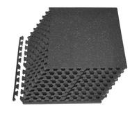 VEVOR Esterilla Puzzle 12 Piezas de 610 x 610 x 20 mm, Suelo Gimnasio de Goma EVA, Colchoneta de Ejercicios Alta Densidad con Puntos Grises Antideslizante Antiruido Antigolpe para Casa, Equipo Pesado