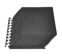 VEVOR Esterilla Puzzle 24 Piezas de 610 x 610 x 10 mm, Suelo Gimnasio de Goma EVA Alta Densidad, Colchoneta de Ejercicios con Puntos Grises Antigolpe Antiruido Antideslizante para Equipos Pesados Casa