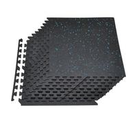 VEVOR Esterilla Puzzle 24 Piezas de 610 x 610 x 10 mm, Suelo Gimnasio de Goma EVA Alta Densidad, Colchoneta de Ejercicios con Puntos Azules Antiruido Antideslizante Antigolpe para Equipo Pesado, Casa