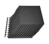 VEVOR Esterilla Puzzle 24 Piezas de 610 x 610 x 14 mm, Suelo Gimnasio de Goma EVA Alta Densidad, Colchoneta de Ejercicios con Puntos Grises Antiruido Antideslizante Antigolpe para Equipo Pesado, Casa